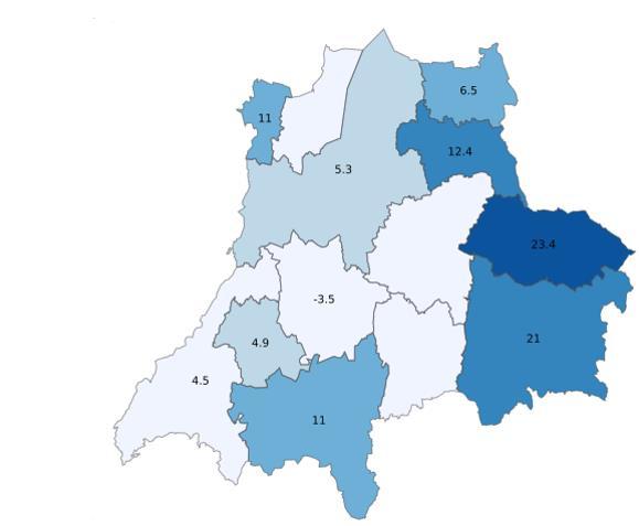 Gästnätter i Jönköpings län, jan-juli 2017 1 095 684 gästnätter (+7,3 %, +74 796 st) (Utveckling per marknad