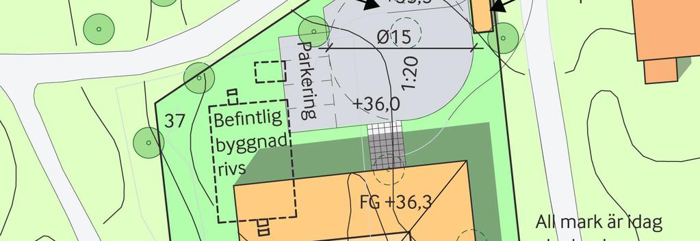 Byggnadens utformning med gemensamma utrymmen i innervinkeln medger en vindskyddad uteplats i sydvästläge.