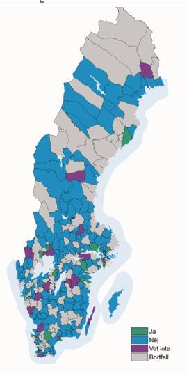 Kommuner: förebyggande insatser 2017 16 av 191 (8%) av