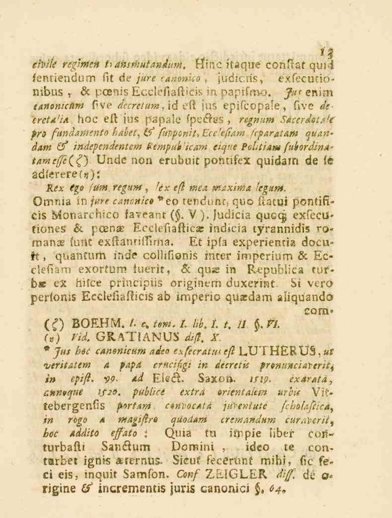 i-/!'/'/? regimen t>ansmutandum, «'Ne.iti.qne conftat qimi fentiendum fit d_ jure cdnonko, zucuc^is, exsecu.il>. mbus, s. pornis Eccleftafticis in papilmo. Ju t enirn i_.