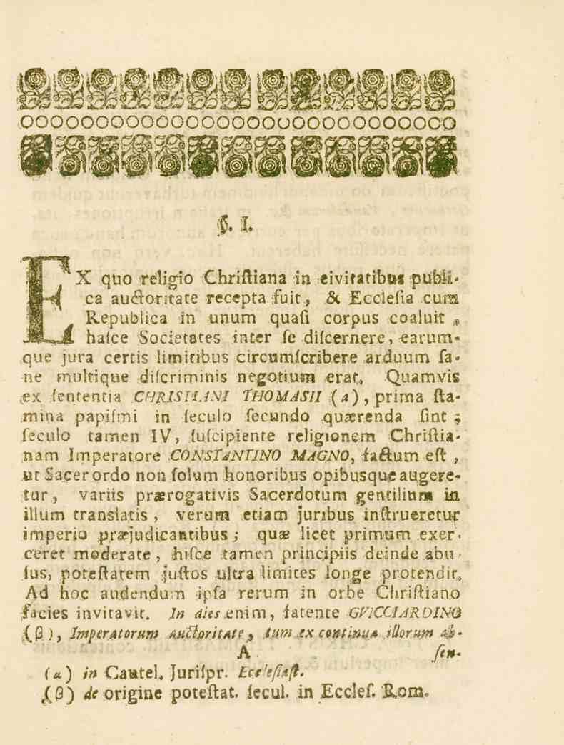 Al. EX czuo réligio Chrhliana in eivitztibuz-pum» H^ ca au&onta.e recepta.fuit, si Ecclelig.cus Repubhca in unum quafi corpus coaluit» H«.
