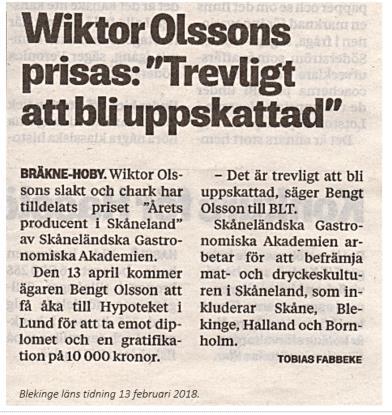 Wiktor Olssons slakt och chark har under många år haft framgång med sina produkter.