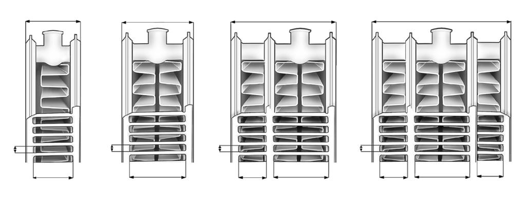 PANELRADIATORER PURMO COMPACT 7 Radiatortyper Höjden 200 mm CV/FCV/FFCV 21 CV/FCV/FFCV 22 CV/FCV/FFCV 33 CV/FCV/FFCV 44 70 102 152 202 8 8