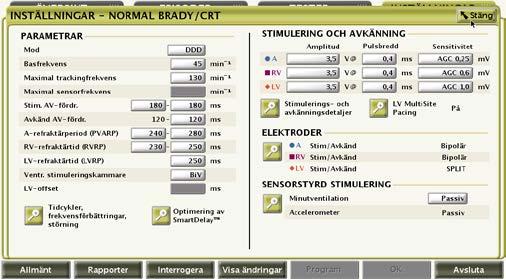 patientens individuella medicinska behov. För att programmera LV Offset-värde i enheter med LV MSP 1. På sidan fliken "Settings" 2.