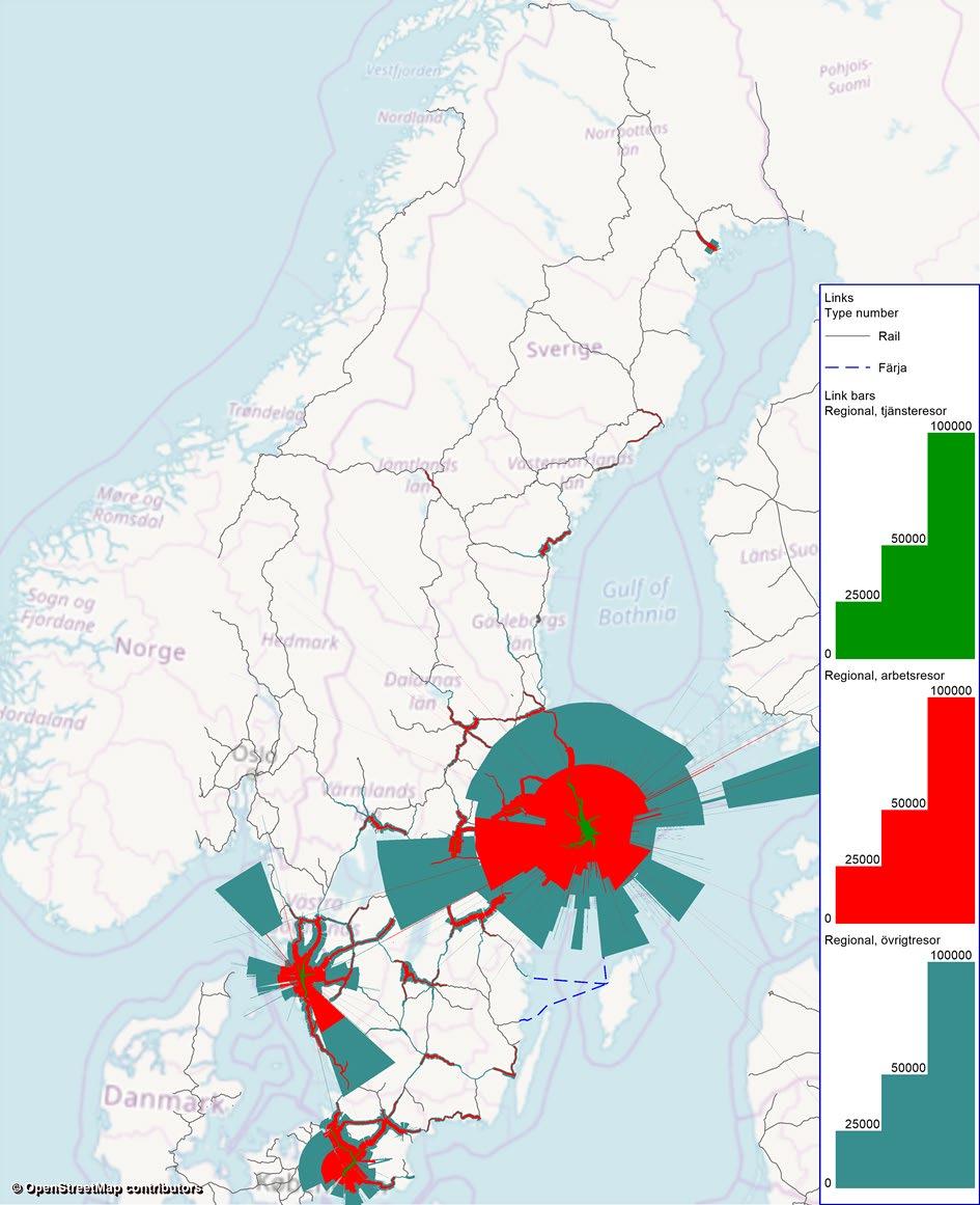 Efterfrågan: regionala resor Tjänsteresor grön