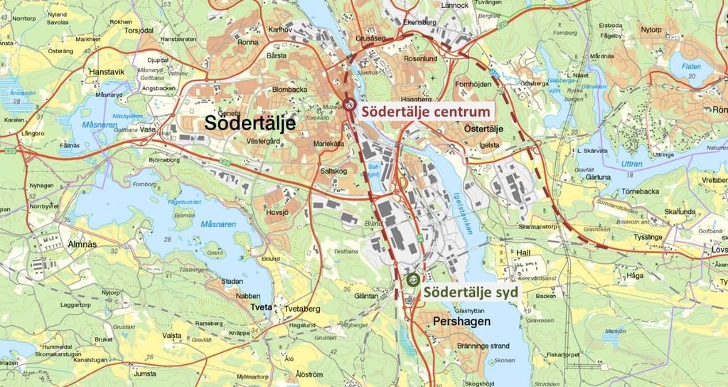 Södertälje syd till centrum