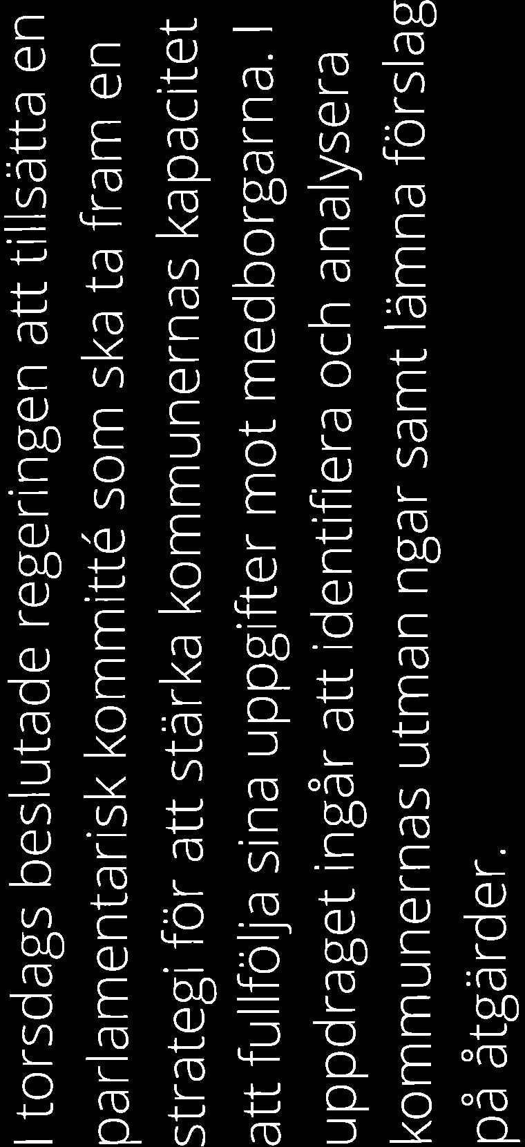Kommitté ska ta fram strateg för att mötâ kommunernas utman ngar - Regeringen.