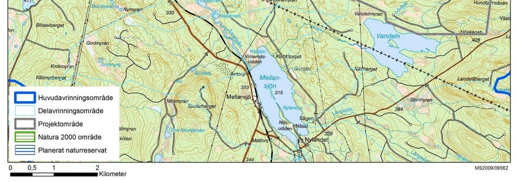 Delavrinningsområde 8-10 mynnar via ett antal olika bäckar och sjöar ut i Juån, se Figur 13.