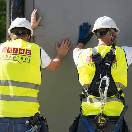 LÅT OSS BIDRA TILL EN FUNGERANDE LÖSNING Flyttbara kontor från Cramo Adapteo är yteffektiva.
