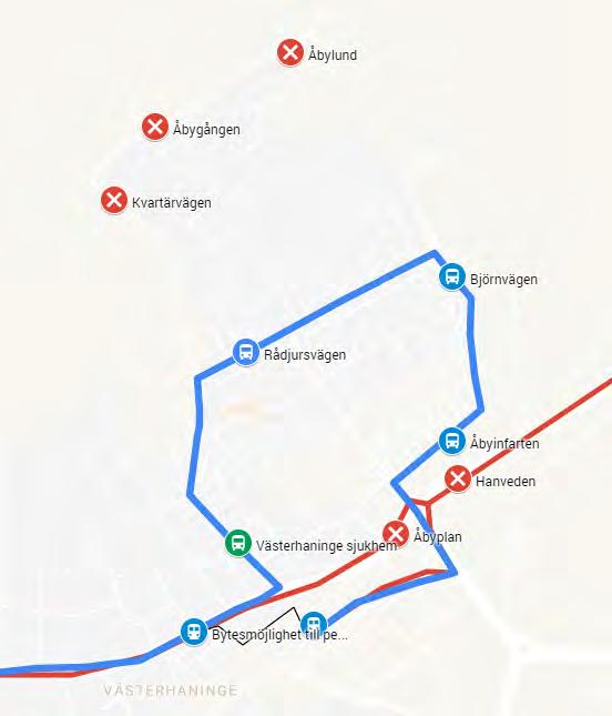 23(83) Trafikavdeningen PM 2017-02-07 Version Diarienummer SL 2016-0770 Infosäk. kass K1 (Öppen) Figur 2 Förändrade håpatser och injesträckning för inje 832 på sträckan Åby Västerhaninge.