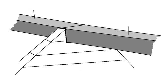 Se till att ändarna av taket-bräddor är helt parallellt med varandra. Fixera sedan tak-plank brädor under tak-brädor enligt nedan.