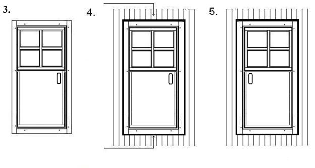 Sätt sedan in dörrkarmarna i sitt utrymme från utsidan av strukturen.