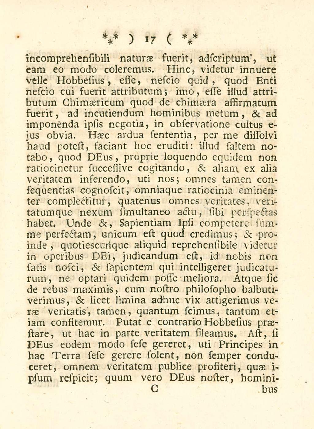 17 incomprehensibili naturae fuerit, adscriptum', ut eam eo modo coleremus.