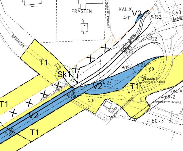 aktuellt område för vägplan, friluftsområde (kvartersmark), gata samt gång- och cykelväg.