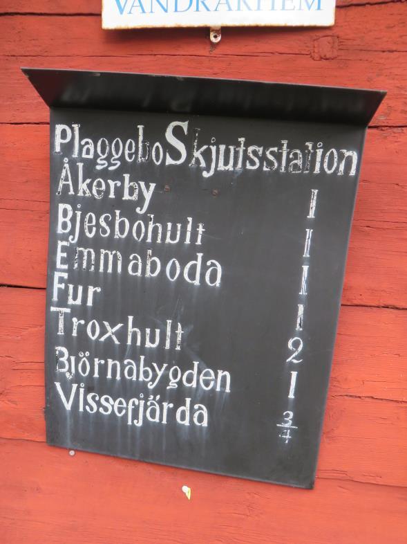 På vandrarhemmets vägg i Långasjö
