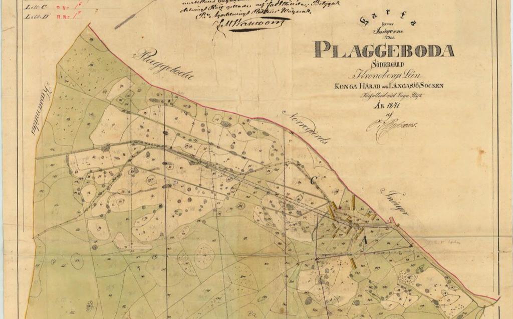 Ur byns laga skifteskarta från 1842.
