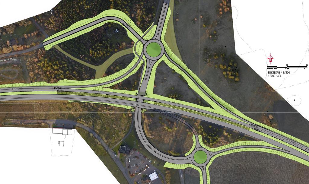 Trafikplats 126 Eriksberg 48/100 Mark som återgår till brukbar jordbruksmark/ skogsmark GC-väg ansluts till befintligt.