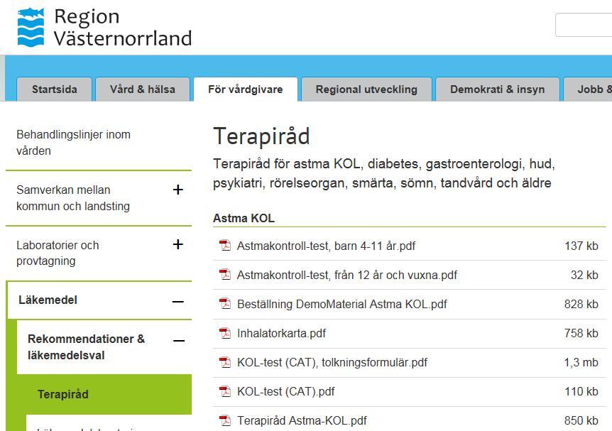 Stödmaterial vid astma och KOL finns här /lk ACT- och