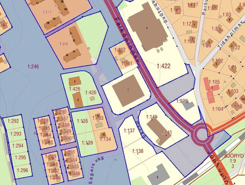 Markägoförhållanden Planområdet omfattar del av Sjöryd 1:246, som ägs av Mullsjö kommun. På planområdets östra sida gränsar fastigheten Sjöryd 1:10 (Mullsjö kommun).