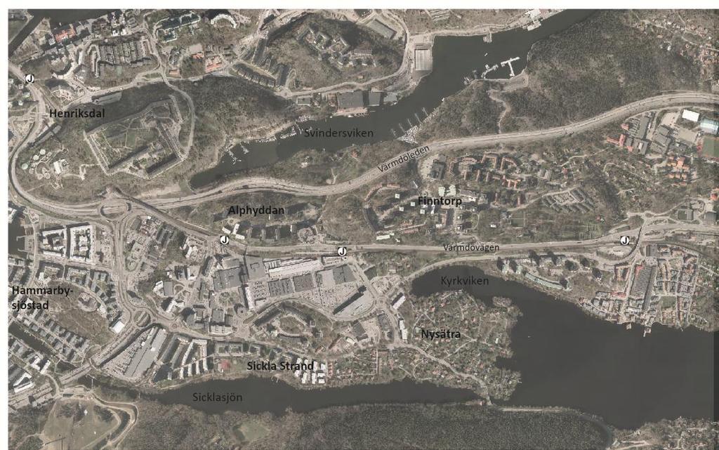 4.3 Geologiska och hydrologiska förhållanden inom programområdet En översiktlig mark- och grundvattenundersökning sydväst i programområdet, mellan Järlaleden, Gillevägen och Planiavägen, genomfördes