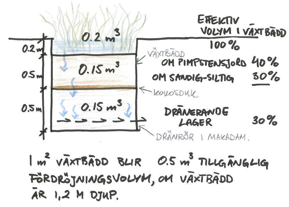 Figur 7. Standardutformning av växtbädd.