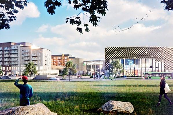 Atrium Ljungbergs projekt Gränbystaden i Uppsala Energieffektiva dynamiska glas Människor behöver dagsljus och kontakt med omgiv ningen för att må bra.