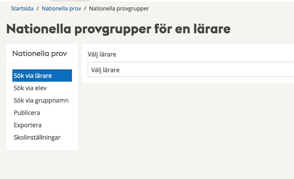 Handledning för lärare som ska registrera nationella prov Du kommer till registreringen av provresultat genom: skolwebben > tjänster > nationella prov eller via intranätets svarta länklista.