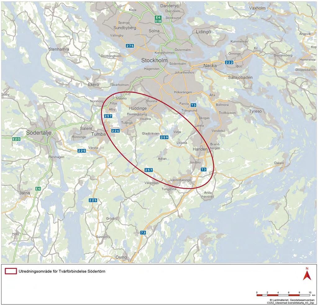1. Inledning 1. Inledning Trafikverket planerar och avser att bygga en ny väg från E4/ E20 till väg 73, Tvärförbindelse Södertörn.