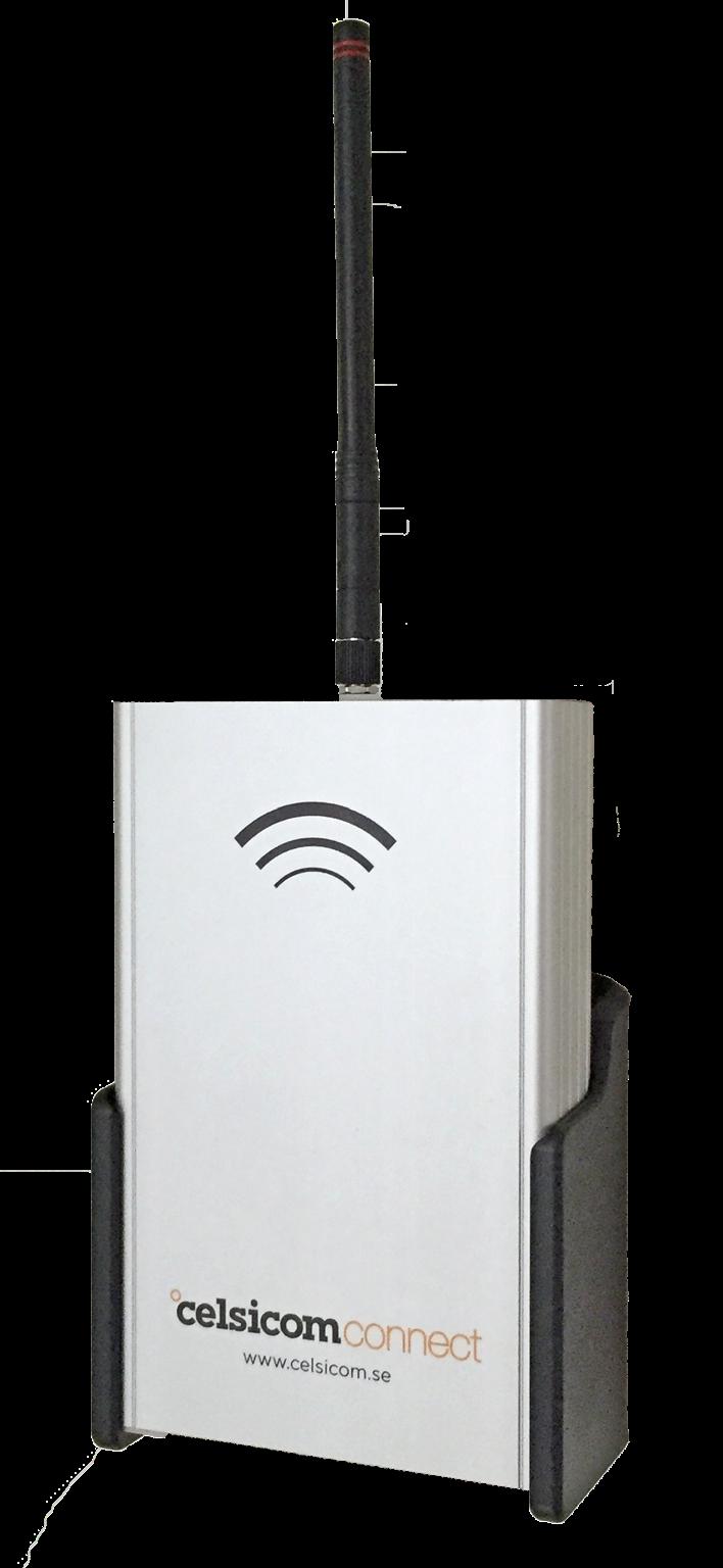 1. Basstation Celsicom CC202 basstation är hjärnan i hela Celsicom Connect-systemet. CC202 samlar mätdata från alla tillkopplade givare, både trådlösa och trådbundna.