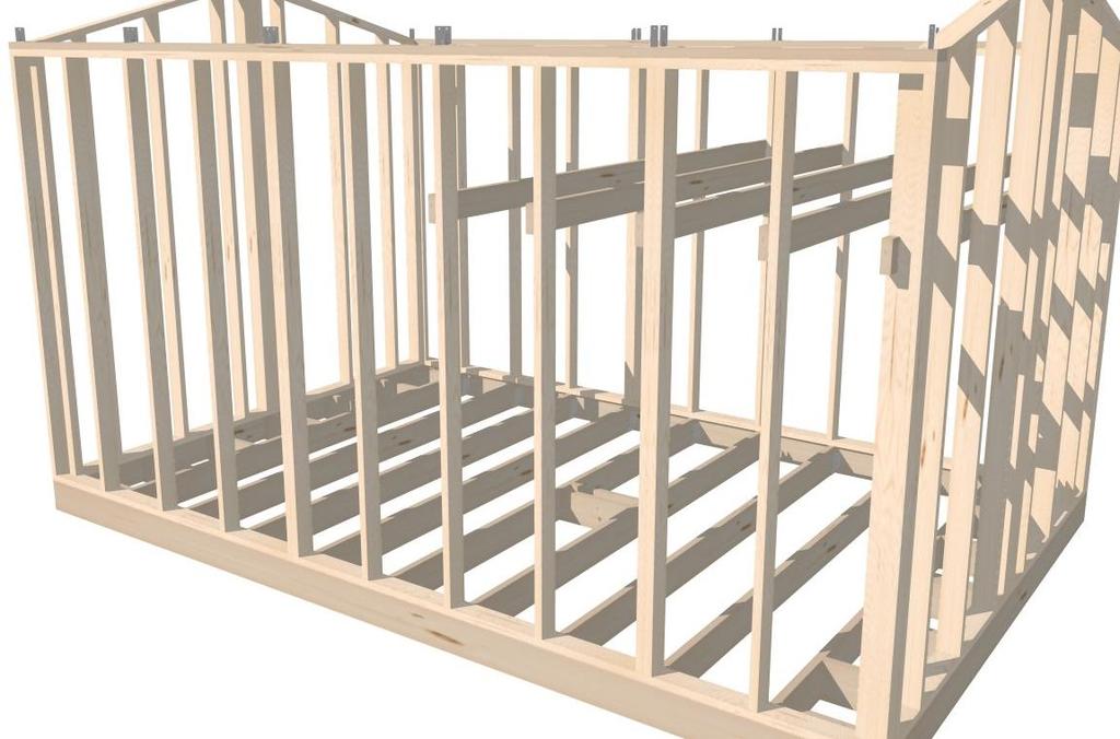 Bild 6 8. Nu ska ett hammarband (45x120mm regel) monteras över båda långsidorna.