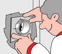 Vid avloppsrör för WC klipps/ skärs hål i 0 seal-manschet cirka 0 mm mindre än rördiametern.