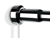 Nedan elvärmd handdukstork med stickkontaktsanslutning (modell Tango EH 35744 anslutning vänster uppe).