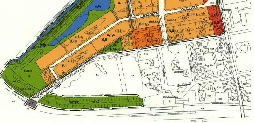 avser friliggande bebyggelse med två våningars höjd. Stadsplan nr. 131 för Teckomatorps Municipalsamhälle från 1939 (12-TEC-116).