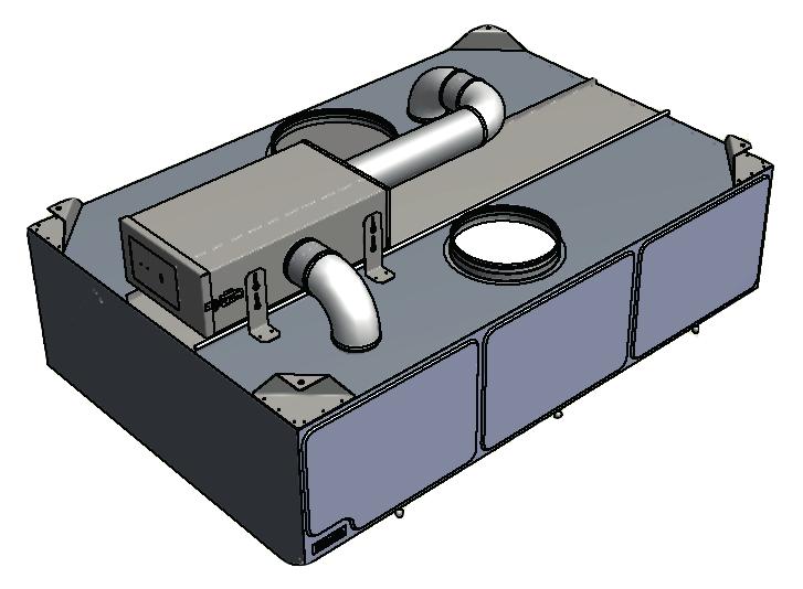AIRMAID OZONMODUL Den integrerade ozonmodulen levereras tillsammans med kökskåpan som en separat enhet.
