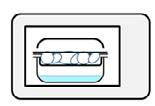 18 C: Täck md lock och sätt in i ugnn. D: Ställ in funktionn på kontrollpanln: Tryck på knappn Stam (ånga). Tryck på knappn Stam (ånga) upprpad gångr för att ställa in typ av mat (s tabll ndan).