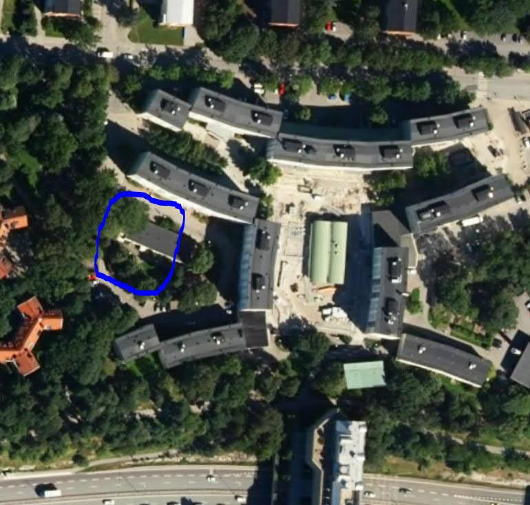 Figur 1. Översiktbild över undersökningsområdet 6.2 BEFINTLIGA KONSTRUKTIONER Inom området finns en byggnad som idag fungerar som ett korttidsboende.