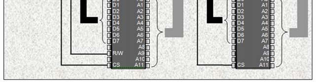 Till centralenheten vill vi ansluta en ROM modul (32 kbyte), en RWM
