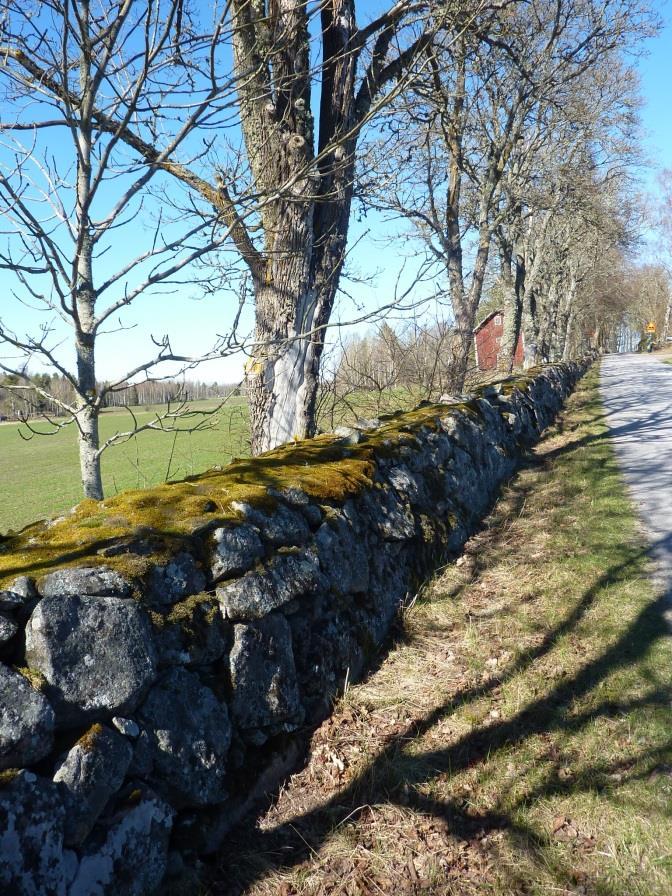 Staden syns inte mycket från E20 det är mellan trafikplatserna Haggården och Sandbacken som man