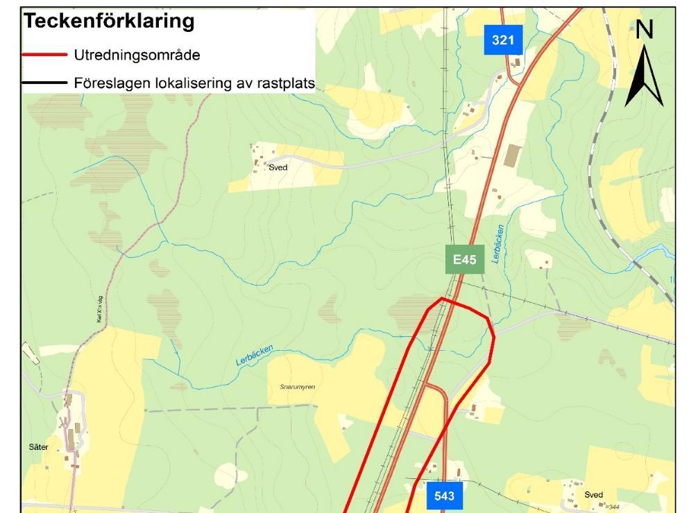 Planområdet Planområdet är beläget vid väg E45 i
