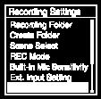 Minska brus under inspelning (Recording Filter) Med Recording Filter-funktionen, kan du minska brus i inspelningarna.