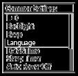 Välja språk för teckenfönstret (Language) Du kan ställa in språket som ska användas för meddelanden, menyer, mappnamn m.m. 1 Välj [ Settings] [Common Settings] [Language] från HOME-menyn, och tryck sedan på.
