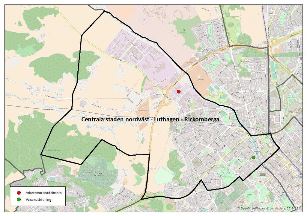 17 (21) 6.3 Luthagen/Centrala staden-nordväst/rickomberga Lokal- och anläggningsresurser Kommunal regi Elektronikåtervinningen Privat regi LERNIA på Söderforsgatan Nyby Vision.