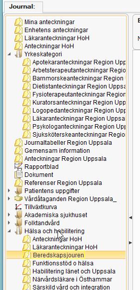 Gör så här 1. Ctrl + N eller menyn Journal/Ny anteckning för att skriva journalanteckning. Diktera är inte möjligt. 2. Vårdkontakt ska alltid vara Ingen 3.