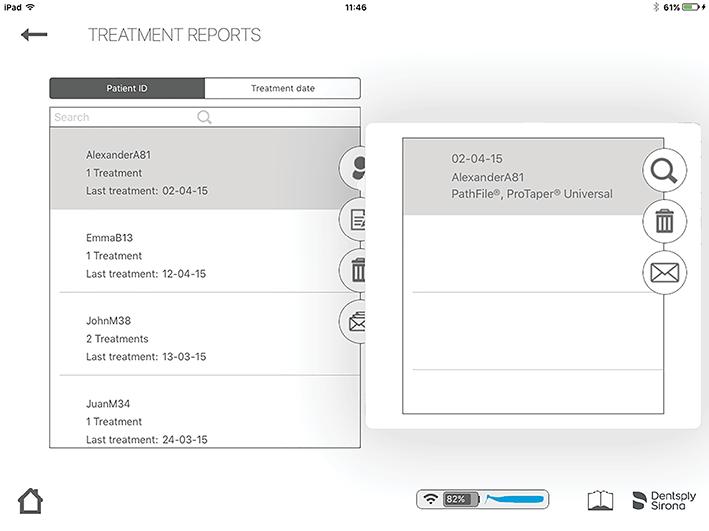 Instruktioner steg för steg 6.7.6 Behandlingsrapporter Behandlingsrapporterna låter di: Skapa, redigera eller ta bort en patient.