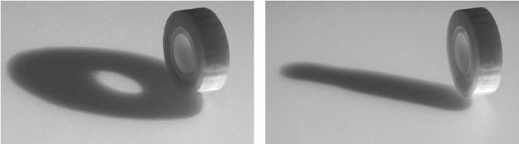 Figure 4. Simulation of a congruent and incongruent shadow pattern (Castiello, 20