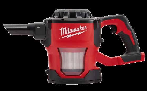 Milwaukee dammsugare M18 VC-0 Vikt: 1,9 kg Max volymflöde: 1 019 l/min Max undertryck: 85 mbar Ca pris exkl. moms utan batteri & laddare: 1 400 kr inkl 3 Ah batteri & laddare exkl.