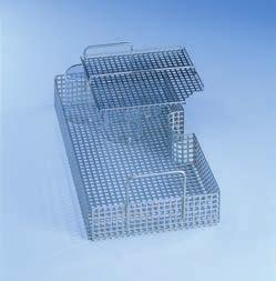 Materialnummer: 06907640 E 105/1 Insats 1/4 Som E 103, men för reagensglas upp till 12 x 165 mm inkl. lock A 13. Maskvidd 9 x 9 mm. H 192 (212), B 200, D 320 mm.