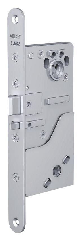 Abloy eltryckeslås EL580 och EL582 Eltryckeslås som är anpassat för högfrekventa dörrar med modulurtag.
