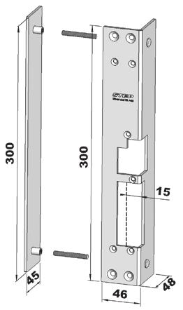 A = Vänster och B = Höger Modell Bredd, mm Plös, mm Vinkel, mm Längd, mm ST192 Ut 5 / In 3 - - 300 ST289-A/B 6 15 8 300 192 102563 Förstärkningsbehör