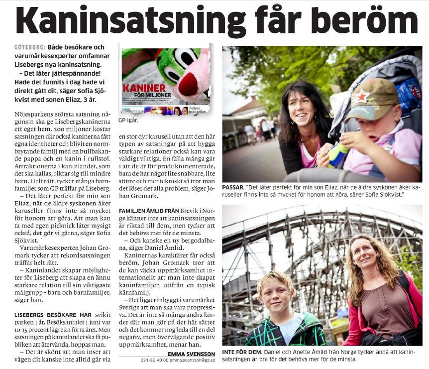 Destination, evenemang & kultur, nyckeltal Nyckeltal Totalt Extrapolerade siffror* Antal artiklar/programinslag 111 489 Antal lästillfällen per invånare i Göteborgs Stad 35 151 Andel publicitet med